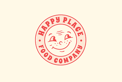 Logo for food company 60s 60s style 70s logo adobe illustrator graphic design happy logo illustration logo logo design mascot retro logo round logo smile logo smiling face