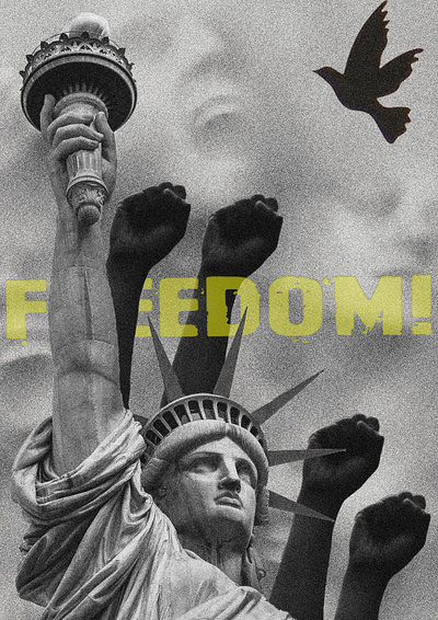 Freeedom ^^ branding freedom freedomstatue graphic design hands people photoshop poster statue structure usa