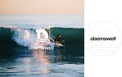 "Doomswell' logo Design behance project branding d typo logo design dribble shot graphic design illustration logo design modern surf logo typo ux vector