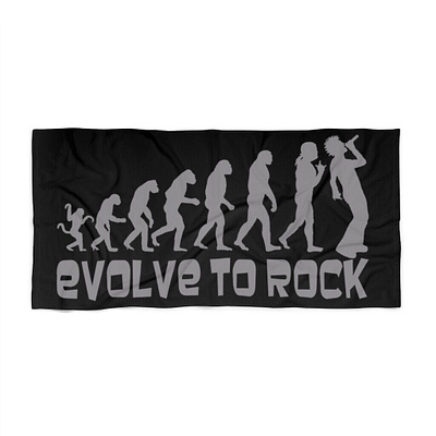 Evolve to Rock Beach Towel band merch band promotion beach towels evolution graphic art graphic design illustration rock music