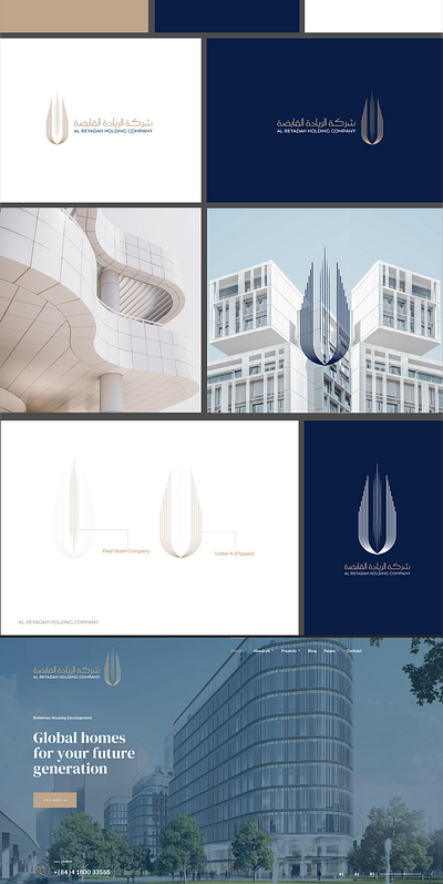 "AL Riyadh Holding Company" - Logo design behance project branding business company logo design dribble shot dynamic graphic design illustration logo design minimal real state typo vector