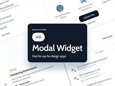 Modal Widget 3d animation app branding design graphic design illustration logo motion graphics typography ui ux vector