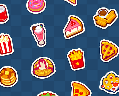 Fast Food Flat Icon Collection 2d art fast food flat icon illustration ui