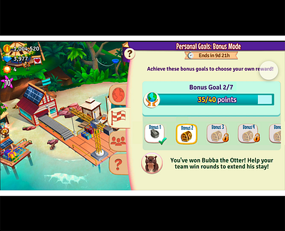Progress bar UI/UX for Bonus mode animation game design uiux design