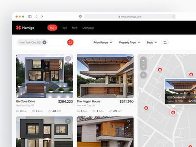 Homigo - Real Estate Dashboard clean dashboard home house product design real estate real estate web rent house ui ux web