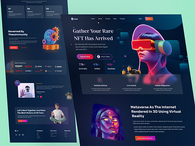 NFT Web UI UX Glamorphism Design seamless navigation