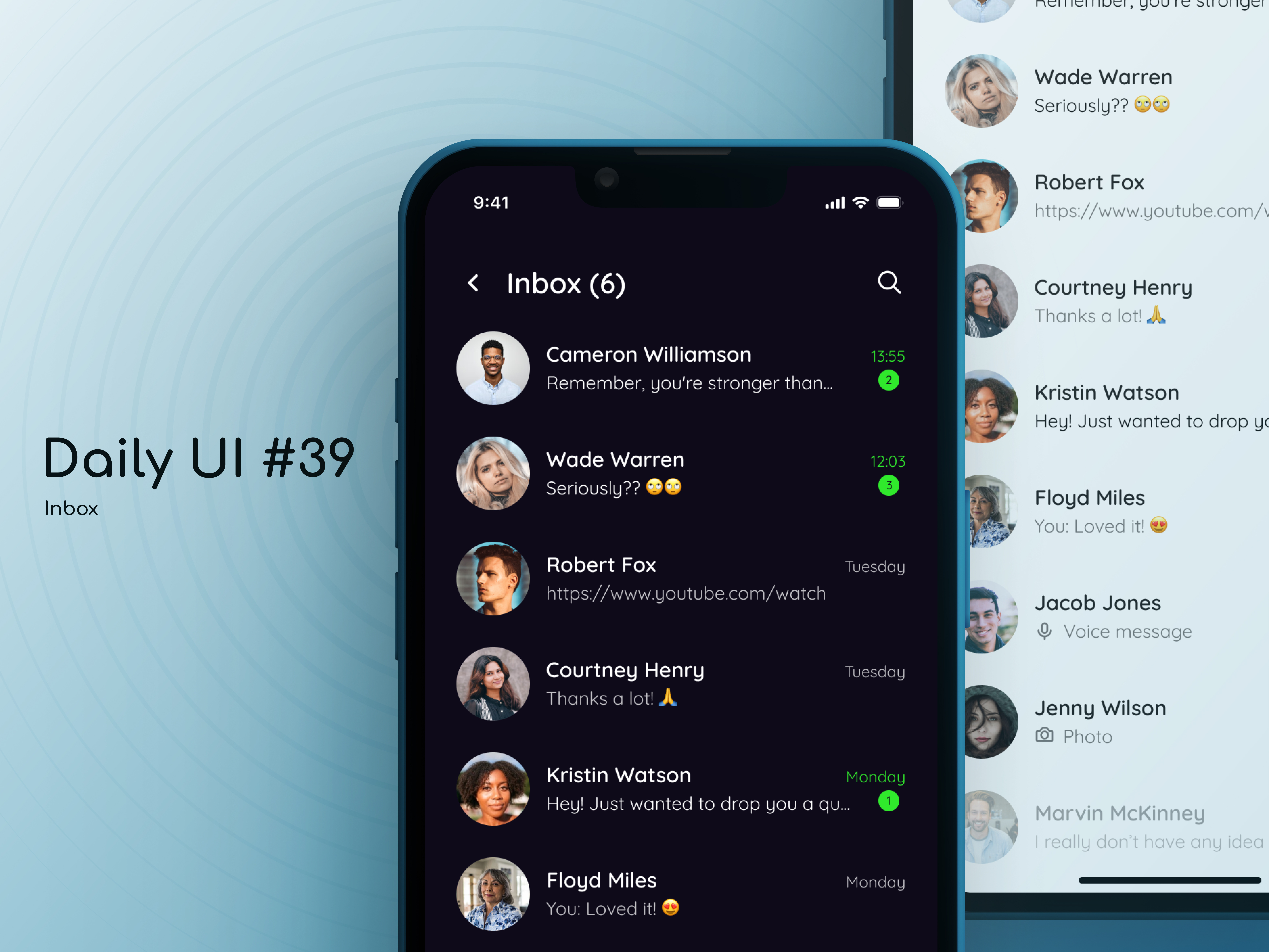 Inbox app daily daily ui dailyui dailyuichallenge design figma inbox ui