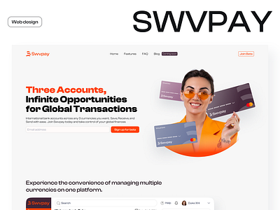 Swvpay Fintech Beta-stage Landing Page branding fintech landing page saas startup swvpay uiux ux web design