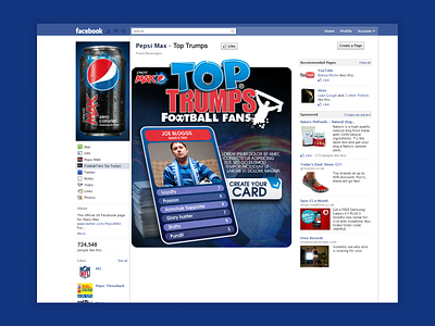 Pepsi Max Top Trumps food and beverage ui ux