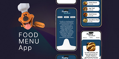 Restaurant Menu App UI Design app design design typography ui ux