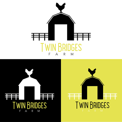 Twin Bridges Farm Logo app barn branding chickens design farm graphic design homestead illustration logo tutorial ui ux vector