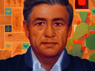 Cesar Chavez illustration
