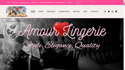 Amour Lingerie amour lingerie bidhan vhadra branding content design elementor pro graphic design logo ui ux web design wordpress