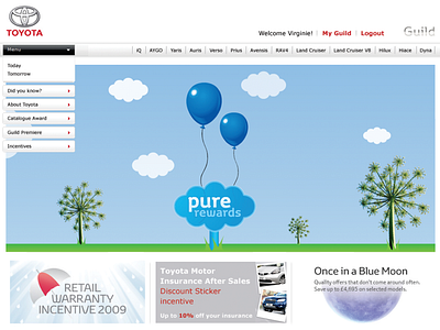 Toyota Guild Website automotive development ui ux