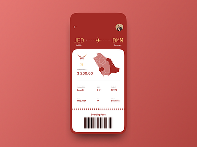 Flight E-ticket - Daily UI Challenge #36 airport challenge dailyui design flight flighticket fly hype4 mobile ticket ui ui design