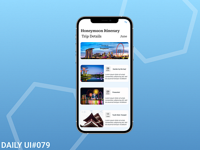 Daily UI #079- Itinerary app design ui ux