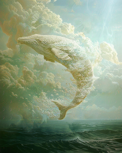 King of the Sea art artistic augmentation beast beautiful clouds digital art dvk the artist king print quality sea sky style upscaling waves whale