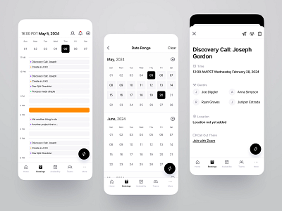 Scheduling Mobile App app b2b book booking calendar calendy clean intera interaction management minimal mobile product design saas schedule scheduling ui ux