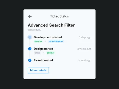 Ticket Status UI Design product ux
