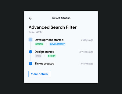 Ticket Status UI Design product ux