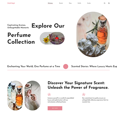 Perfume website UI/UX design animation branding figma design shopify ui uiux website design