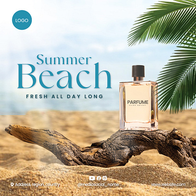 Social Media Branding banner beach branding des desaingrafis design digitalmarketing graphic design illustration marketing mediasocial parfume summer