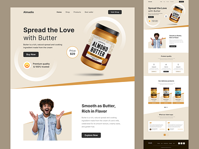 Butter food selling web landing page UI design butter ui ux design ecommerce web uiux design food ui ux design food web ui design food website uiux design product website ui design uiux website uiux website design website ui design website uiux design