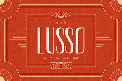 Lusso - Art Deco Condensed Font art deco display font font gatsby glamour luxury sans serif typeface typography vintage
