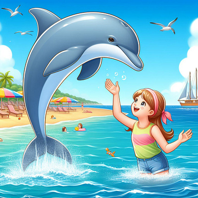 Playing with Dolphin graphic design illustration visualization