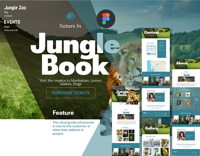 "jungle book "- Animal zoo website figma template ui unsplash website template