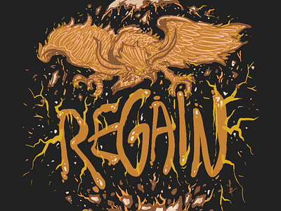 Regain of Seraph birth design eagle egg graphic design horn illustration logo talon typography