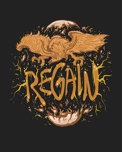 Regain of Seraph birth design eagle egg graphic design horn illustration logo talon typography