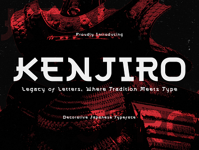 Kenjiro - Asian Decorative Font asia branding chinese decorative design font food free font graphic design illustration japan japanese logo logo design modern oriental typeface typography ui vector