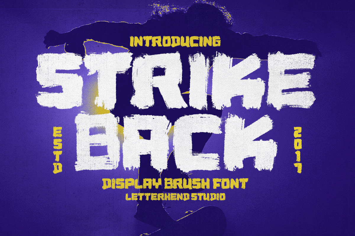 Strike Back Display Brush Font freebies sporty