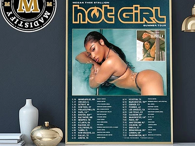 Megan Thee Stallion 2024 Hot Girl Summer Tour Tour Date Schedule design poster