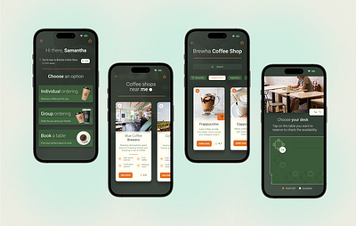 BrewHub App - 4 more screens app coffee design figma mobile mobile design ui ux