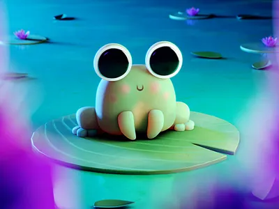 Little Frog🐸 3d animals animation character modeling design illustration modeling stylized ui