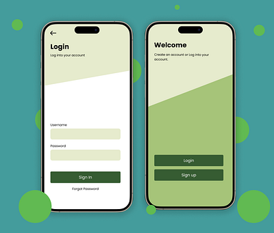 Login Screen accessible green login mobile southing ui ui design user friendly ux design