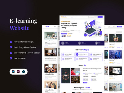 E-Learning Website UI Design. app app design e learning e learning website landing page landing page design learning website ui ui design ux ux research website website design