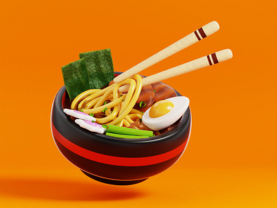 3D Ramen Illustration 3d 3d illustration 3d modeling 3d render cute food food illustration illustration japanese japanese food noodle ramen