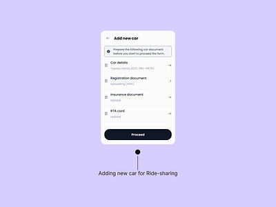 UI Card for Adding new car for Ridesharing app design car car rental figma lyft mobile app ridesharing uber ui ui card ui design ui kit uiux ux ux design