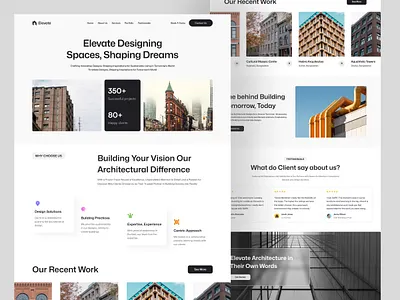 Architecture company website landing page Design architecture building company construction design framework landing page planning structure web design website