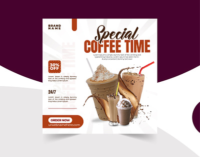 Social Media Post Ad Banner Design banner cofe coffee coffee shop coffee time cold coffee facebook post design food and restaurant food post graphic design instagram post design instagram stories social media ads banner social media banner post social media post design