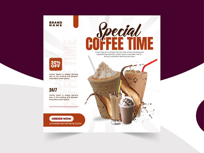 Social Media Post Ad Banner Design banner cofe coffee coffee shop coffee time cold coffee facebook post design food and restaurant food post graphic design instagram post design instagram stories social media ads banner social media banner post social media post design