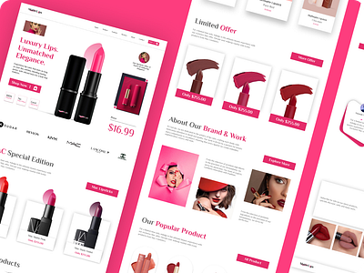 lipstick Web Design 💄✨ cosmetic design landing page lipstick web design lipsticks ui ux web design