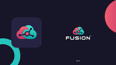 FUSION Logo branding cloud concept design designer fusion gradient graphic design illustration inspiration logo logo maker vector