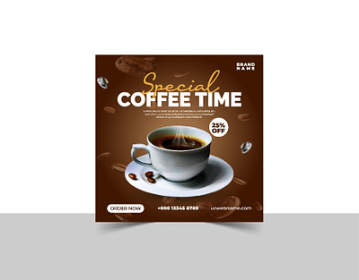 Coffee Food Shop Social Media Post Ad Banner Design food