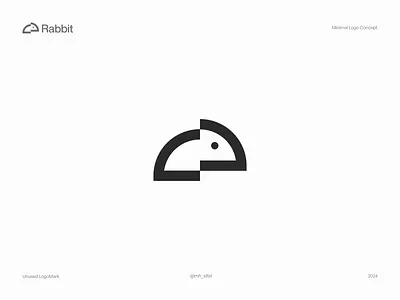 Rabbit - Minimal Logo Concept app icon black white brand logo branding design graphic design icon identity illustration logo logo desgin logo icon logo mark mhsifat minimal negetivespace logo rabbit ui unused concept visual