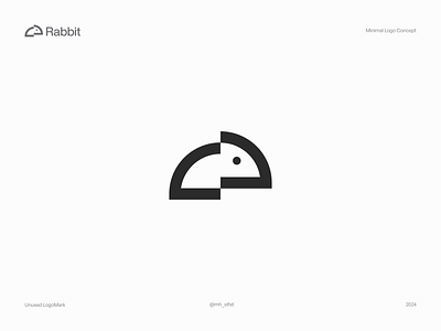 Rabbit - Minimal Logo Concept app icon black white brand logo branding design graphic design icon identity illustration logo logo desgin logo icon logo mark mhsifat minimal negetivespace logo rabbit ui unused concept visual