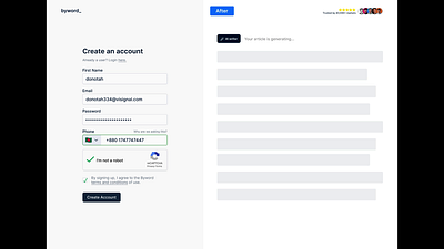 AI-written article platform Roasting & UX Audit ai website design saas website salesfunnels sing up page ui ux design agency uxaudit wavespace